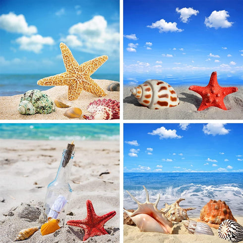 GAGMKXN 4 Pack 5D Diamond Painting Princess Full Drill by Number Kits for Adults Kids, Summer Beach Rhinestone Crystal Drawing Gift Home Wall Déco...