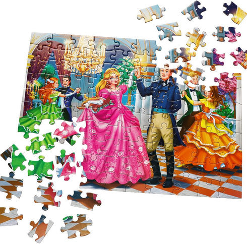 Jigsaw Puzzles for Kids Ages 4-8, 6-8, 8-10 - Princesses at The Dance - 100 Piece Princesses Puzzles for Children, Learning Educational Toys for 4...