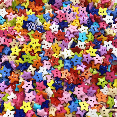 50 Pcs 12mm Five-Pointed Star Buttons with 2 Holes, Resin Sewing Buttons for Knitting Crafting Sewing Clothes, Gold...
