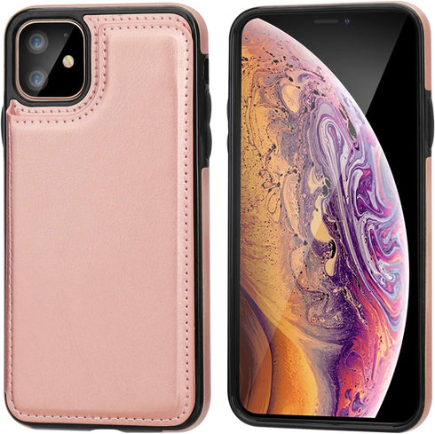 for iPhone 11 Wallet Case with Card Holder,OT ONETOP PU Leather Kickstand Card Slots Case,Double Magnetic Clasp and Durable Shockproof Cover for i...