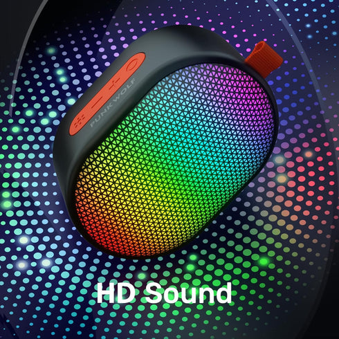 Bluetooth Speakers Portable, Wireless Speaker with RGB Lights, HD Sound, 5 Watts, Compact Size, Dual Pairing, TWS, Waterproof, Suitable for Mobile...