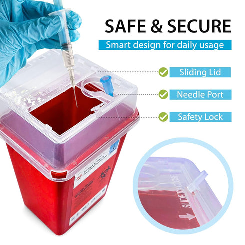 Sharps Container, Sharps Containers for Home Use, Needle Disposal Containers, Sharps Disposal Container, Biohazard Containers, Small Sharps Contai...