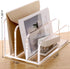 SANRUI Acrylic File Mail Desktop Organizer Sorters,3 Compartments Laddered Clear Desk Letter Organizer Office Document Sorter,Multifunction Envelo...