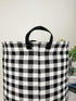 KUNRO Large Sized Storage Basket Waterproof Coating Organizer Bin Laundry Hamper for Nursery Clothes Toys (Black grid)...