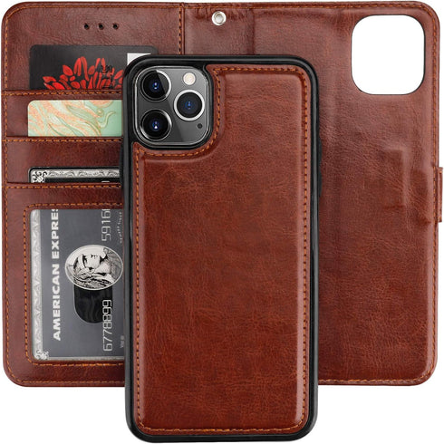 Bocasal for iPhone 11 Pro Max Wallet Case with Card Holder PU Leather Magnetic Detachable Kickstand Shockproof Wrist Strap Removable Flip Cover fo...