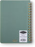 DesignWorks Ink A5 6" x 8.25" Juniper Green Textured Paper Notebook Journal with Gold Accents, Lined Pages, and Durable Spiral Binding for Work, W...