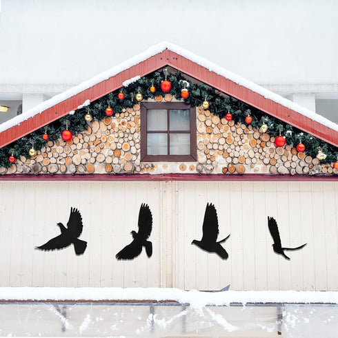 Blulu 4 Pieces Wooden Bird Wall Decor Flying Bird Sculptures Wall Art Decor Silhouette Art Wooden Sign for Home Living Room Bedroom Kitchen Hangin...
