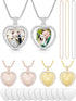 Junkin 24 Pcs Sublimation Rhinestone Trays Pendant Set, Including 6 Double Sided Blank Rhinestone Bezel Trays, 6 Pcs Thick Chains with 12 Sublimat...