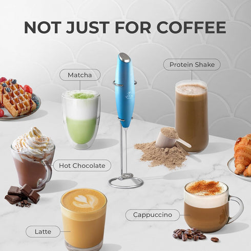 Zulay Kitchen Powerful Milk Frother Wand - Ultra Fast Handheld Drink Mixer - Electric Whisk Foam Maker for Coffee, Lattes, Cappuccino, Frappe, Mat...