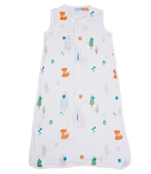 Muslin Cotton Toddler Sleeping Sack Bag, 0.5 Tog baby Lightweight Wearable Blanket for boy and girl (L, Forest)...
