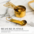 STYLED SETTINGS Gold Measuring Cups and Spoons Set – Stackable 8-Piece Brass Measuring Set – Stylish and Sturdy Gold Kitchen Accessories for Bakin...