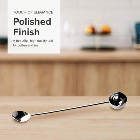 Frieling 18/10 Stainless Steel 2 Tablespoon Coffee Scoop & Spoon Stirrer for French Press - Silver, Long Handle - Coffee Spoons...