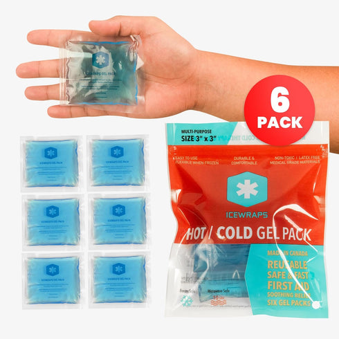 ICEWRAPS 3"x3" Small Gel Ice Packs for Injuries Reusable | Hot Cold Packs for Nose, Face, or Fingers | Mini Tiny Ice Packs for Lunch Box | Include...
