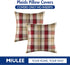 MIULEE Pack of 2 Decorative Pillow Covers Check Buffalo Plaids Pillowcase Tartan Linen Rustic Farmhouse Square for Bench Sofa Couch Car Bedroom Re...