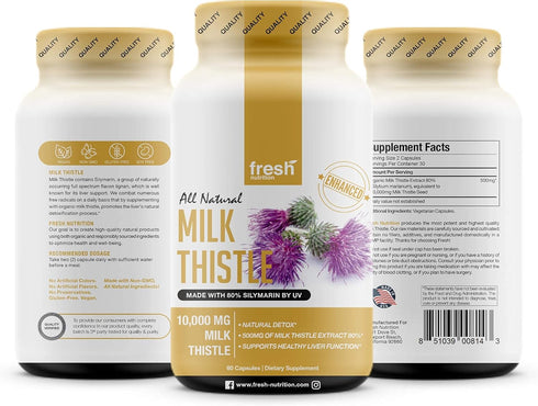 Fresh Nutrition Milk Thistle Capsules (10,000mg)...
