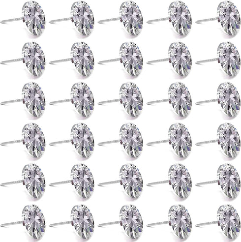 30 Pieces Rhinestone Crystal Buttons Diamond Crystal Upholstery Nails Tacks Sofa Bed Headboard Sew Buttons Decorative Push Pins for Sewing Wall DI...