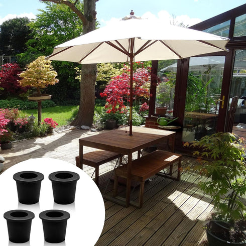 4Pcs Patio Table Umbrella Hole Ring Plug, Silicone Pool Umbrella Sleeve Stabilizer Cone Wedge, Umbrella Table Ring Hole Insert for 2-2.5 Inch Tabl...
