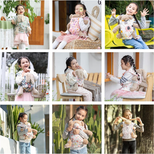 GAGAKU Doll Carrier for Kids Toy Baby Doll Carrier Reborn Dolls Carrier Toy Baby Sling with Adjustable Straps for American Girl Doll Bitty Baby Do...