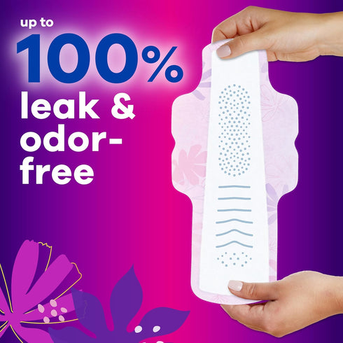 Always Radiant Feminine Pads for Women, Flexfoam Pads with Wings, Size 4, Overnight Absorbency, Lightly Scented, 60 Count (3 Packs of 20)...