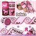 4Rolls Cowgirl Wired Edge Ribbon Pink Bandana Rodeo Horse Racing Themed Fabric Ribbon for Western Cowgirl Birthday Party for Gift Wrapping Hair Bo...