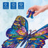 GLOBLELAND Wooden Jigsaw Puzzles for Adults 13x11inch 120Pcs Butterfly Jigsaw Puzzles Wood Adult Colorful Animals Shaped Jigsaw Puzzles for Birthd...