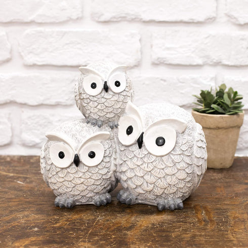 Roman Garden Items Owls Garden Statue, one Size, Light Gray...