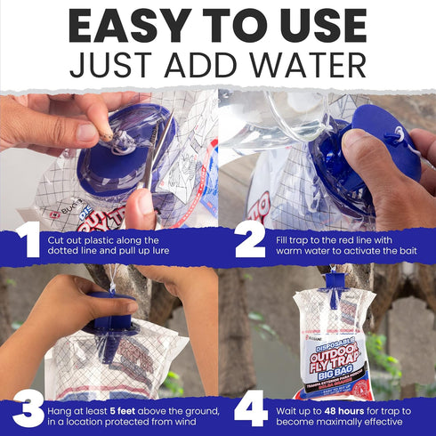 Fly Traps Outdoor Fly Traps. 4 Natural Pre-Baited Fly Bags Outdoor Disposable. Big Bag Fly Trap Bag Fly Catchers Outdoors. Stable Horse Ranch Fly ...