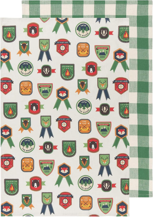 Now Designs Explore More Printed and Woven Kitchen Towels, Set of 2...