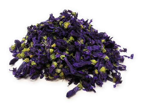Dried Blue Mallow Flowers - 100% Natual Malva Sylvestris, Net Weight: 0.5oz / 15g - Color-Changing Blue Herbal Tea...