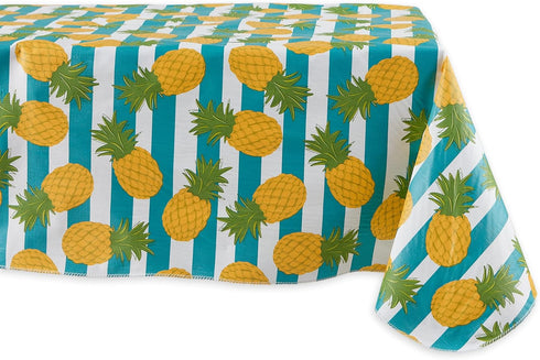 DII Flannel Backed Outdoor Vinyl Collection, Machine Washable, 60 x 120, Pineapple...