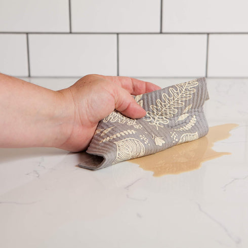 Now Designs Swedish Sponge Reusable Dishcloth Laurel 6.5 x 8 inches, Set of 2...