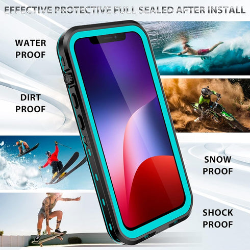 for iPhone 13 Case Waterproof Shockproof Dustproof Built-in Screen Protector, Rugged Heavy Duty Full Body Protection Phone Cover for iPhone 13 6.1...
