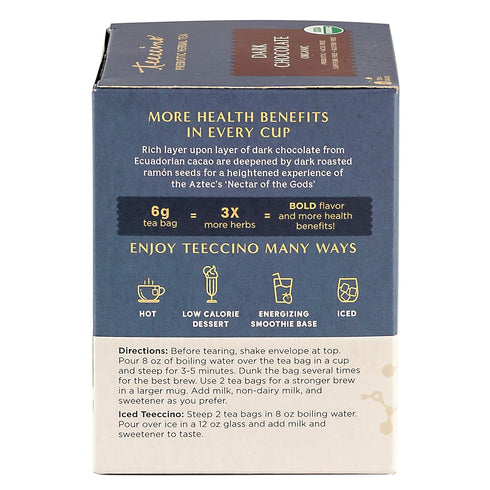 Teeccino Dark Chocolate - Prebiotic SuperBoost™ Herbal Tea - Support Your Probiotics with Prebiotics For Good Gut Health and Regularity, Digestive...