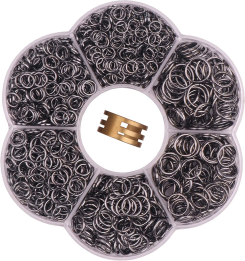 YAKA 1600Pcs 6 Different Sizes Open Jump Rings,5mm 6mm 7mm 8mm 9mm 10mm Ring Jewelry Keychain for Jewelry Making Accessories,1Pcs Jump Ring Open/C...