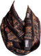Etwoa's Bookshelf Infinity Scarf Circle Scarf Loop Scarf, Brown, Large...