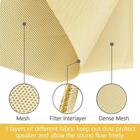 Speaker Grill Cloth Stereo Mesh Fabric for Speaker Repair, Yellow - 55 x 40 in / 140 x 100 cm...