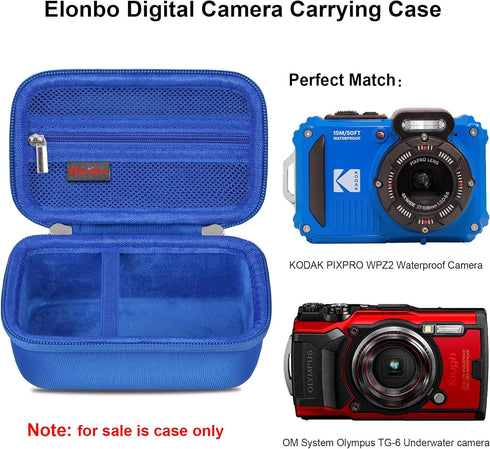 Carrying Case for KODAK PIXPRO WPZ2 Rugged Waterproof Digital Camera, Shockproof WiFi 4K Video Digital Camera Storage Cover Bag, Mesh Pocket fits ...