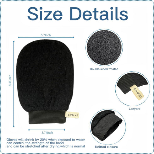 Korean Exfoliating Mitts 2Pcs - Deep Body Scrubber Exfoliator Gloves for Dead Skin, Spray Tan Removal, Keratosis Pilaris and Body Scrub - Part of ...