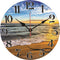 TAHEAT Beach Waves in The Sunset Wall Clock, Silent Non Ticking Battery Operated Clocks, Easy to Read Decorative Wall Clock for Bedroom/Kitchen/Li...