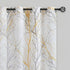 FMFUNCTEX Linen Semi Sheer Curtains for Bedroom, Yellow White Curtains 84 Inches Long for Living Room, Grey Tree Branch Print Curtain Light Filter...