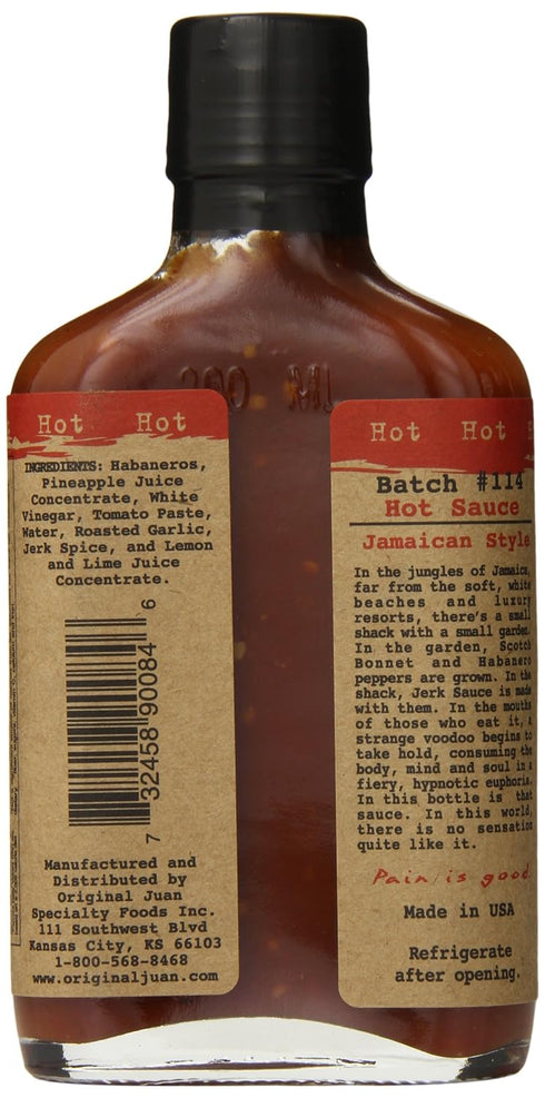 Jamaican Style Hot Sauce - 7oz Bottle - Made in USA - All Natural Ingredients, Non-GMO, Gluten-Free, Sugar-Free, Vegetarian, Keto...