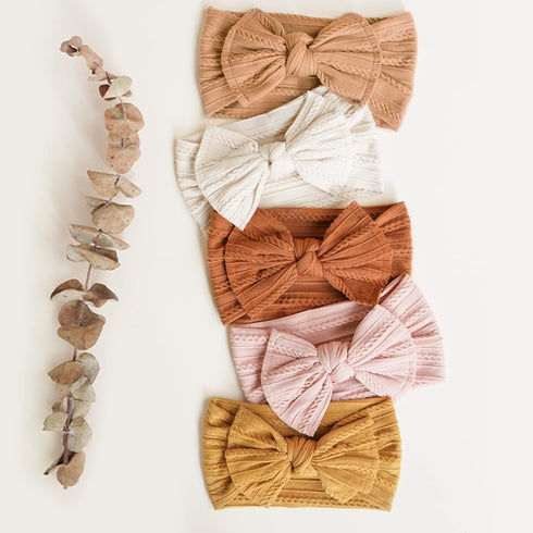 Prohouse 12 Pack Baby Nylon Headbands Hairbands Hair Bow Elastics Handmade Hair Accessories for Baby Girls Newborn Infant Toddlers Kids(Terracotta...