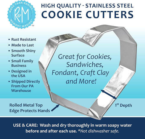 R&M Cookie Stick Cutter 4" Stainless Steel - Baking Tool for Cookies, Fondant & Crafts...