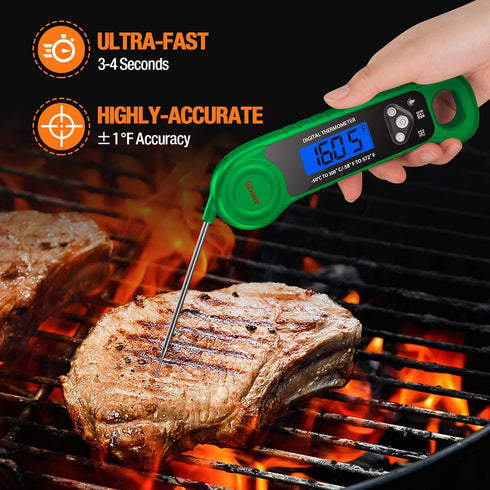 Digital Meat Thermometer for Grilling, Candy Thermometer Instant Read Food Thermometer Waterproof with Backlight for Cooking, Deep Fry, BBQ, Grill...