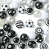 Stiesy 50 Pcs Black White Round Beads 20mm Chunky Bubblegum Beads for DIY Jewelry Making Boutique Craft Supplies...
