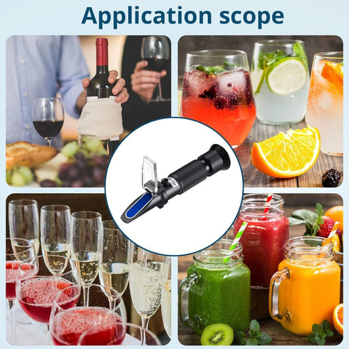 Grape Wine Refractometer Brix Alcohol Refractometer for Grape Wine Brewing Measure Sugar Content & Predict Alcohol Degree Dual Scale of 0-40% Brix...