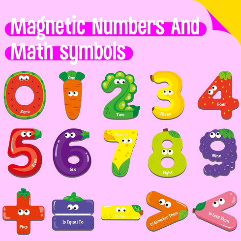 Magnetic Numbers & Math Symbols, Educational Learning Tool for Kids Math Recognition 25PCS Magnets Include 20PCS 0-9 Numbers & 5 Math Symbols (Gre...