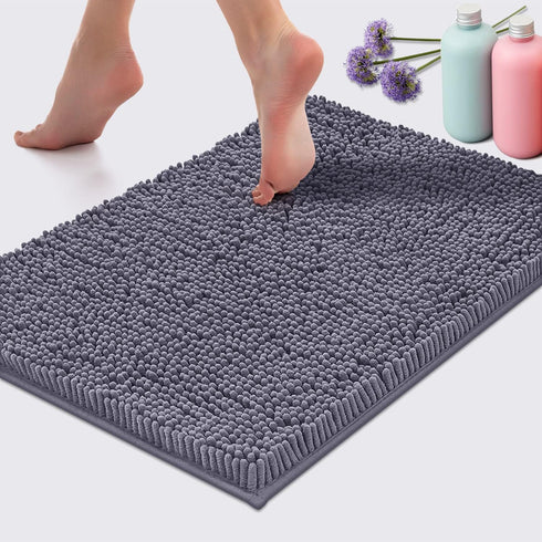 LuxUrux Bath Mat, Extra-Soft Plush Non-Slip Bathroom Rug, Luxury Chenille Microfiber Material, Super Absorbent Shaggy Bath Rug. Machine Wash & Dry...