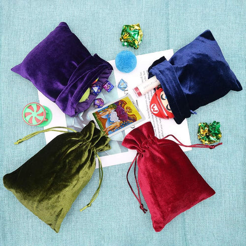 HRX Package Soft Velvet Gift Bags, 5.1x7.8 inch Velvet Drawstring Pouches for Tarot Rune Jewelry Crystal 4 Pack...