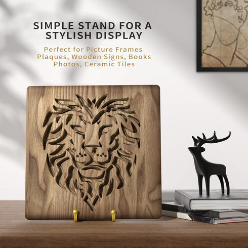 Plate Stands for Display - 6 Inch Metal Square Wire Plate Holder Display Stand + Picture Frame Stand Holder Easel for Book, Decorative Plate, Plaq...